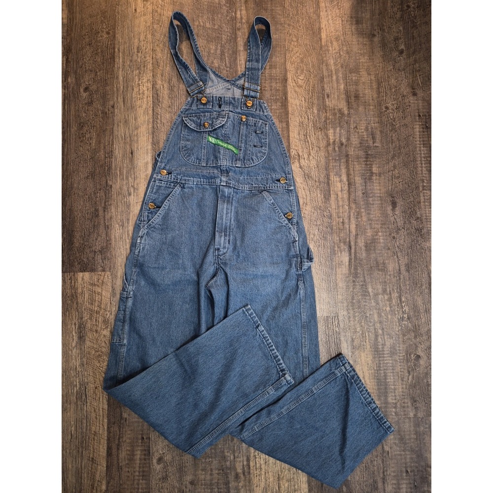 Vtg Key Imperial Bib Overalls Size 32x30 Blue Denim Workwear Farm Trucker